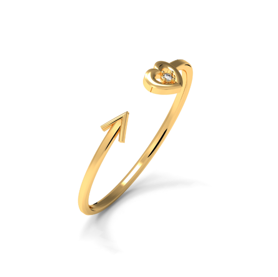 Picture of The Arrow of the Heart Dainty Gold Ring