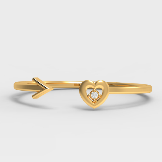 Picture of The Arrow of the Heart Dainty Gold Ring