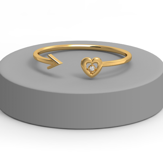 Picture of The Arrow of the Heart Dainty Gold Ring