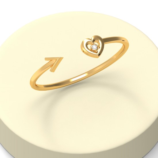 Picture of The Arrow of the Heart Dainty Gold Ring
