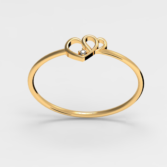 Picture of Delicate Diamond Double Heart Ring – Minimalist Jewelry for Her