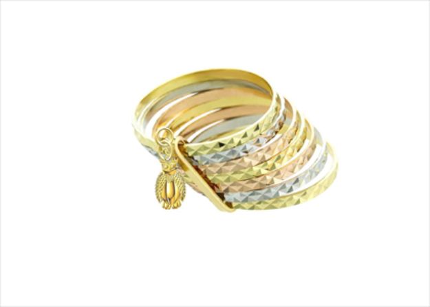 Owl Charm Stack Ring with Three Tone Plated