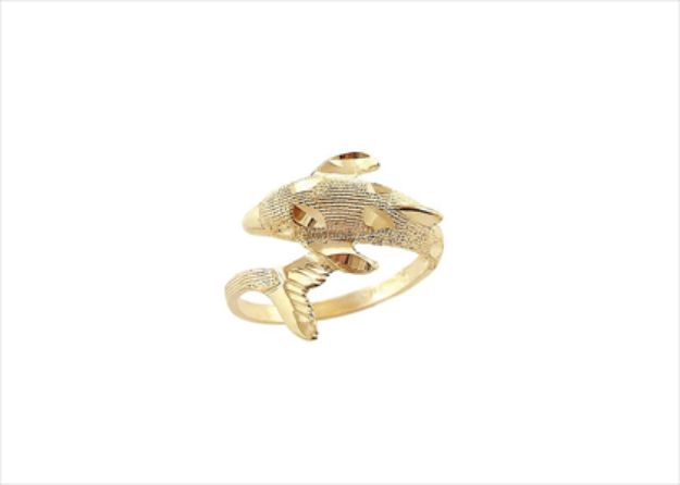 Gold Plated Animal Dolphin Ring