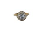 Gold Plated Pave Round Halo Engagement Ring