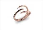 Gemstone Double Band Open Ring with Rose Gold Plated