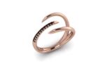 Gemstone Double Band Open Ring with Rose Gold Plated