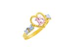 Heart Shape CZ Studded Numerical Ring