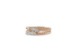 Rose Gold Plated CZ Studded Twisted Ladies Ring
