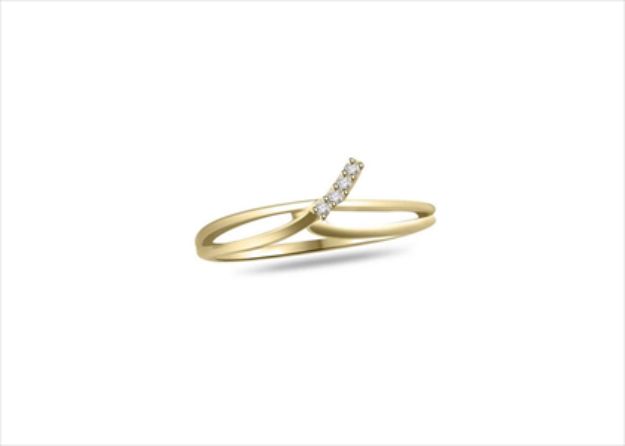 Gold Plated Right Hand CZ Studded Ring