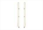 Bezel Fashion Threader Earrings with Gold Plating