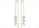 Triple Dangling Fashion Heart Threader Earrings