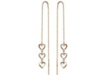 Triple Dangling Fashion Heart Threader Earrings