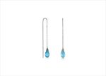Gold Plated Aquamarine Gemstone Threader Earrings