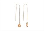 Gold Plated Octagon Threader Gemstone Earrings