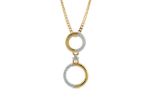 Gold Plated CZ Double Circle Pendant