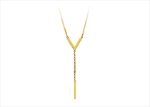 Gold Plated Double Bar Lariat Y-Pendant Necklace