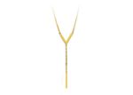 Gold Plated Double Bar Lariat Y-Pendant Necklace