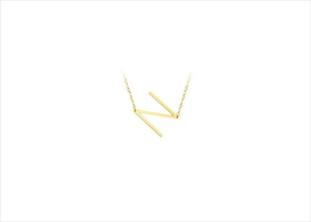 14kt Gold plated sideways alphabetical delicate pendant