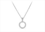 Rhodium Plated Halo Circle Pendant