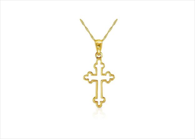 Gold Plated Cut Out Cross Pendant