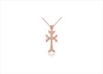 Rose Gold Plated Long Cross Pendant