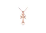 Rose Gold Plated Long Cross Pendant