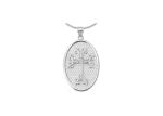 Rhodium Plated Long Cross Pendant