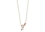 Rose Gold Plated Anchor Heart Pendant CZ Studded