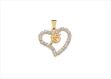 Gold Plated CZ Studded Numeric Heart Shape Pendant