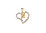 Gold Plated CZ Studded Numeric Heart Shape Pendant