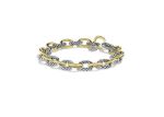 Two Tone Plated Twisted Link Chain Bracelet