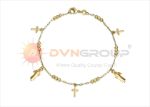 Gold Plated Saint Jude Cross Charm Bracelet