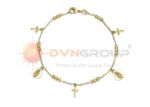Gold Plated Virgin Mary Cross Charm Bracelet