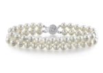 Rhodium Plated Womens Pearl Bracelet