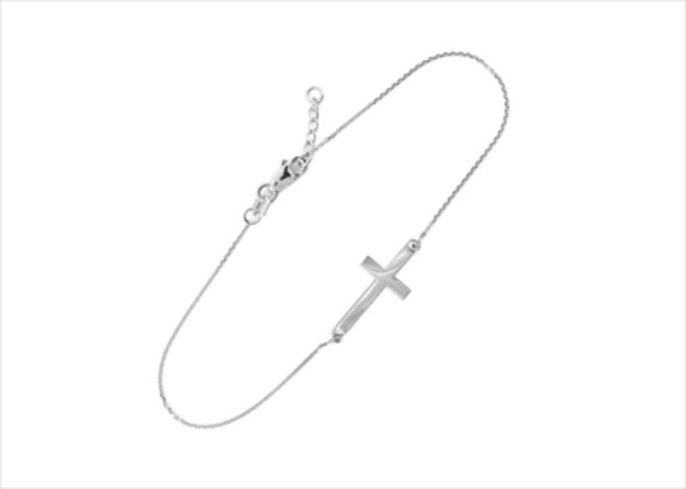 Womens Sideways Cross Bracelet