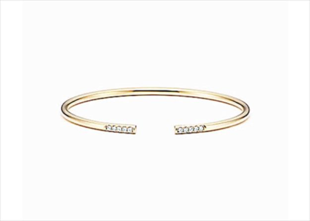 Gold Plated CZ Studded Womens Cuff Bracelet