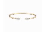 Gold Plated CZ Studded Womens Cuff Bracelet