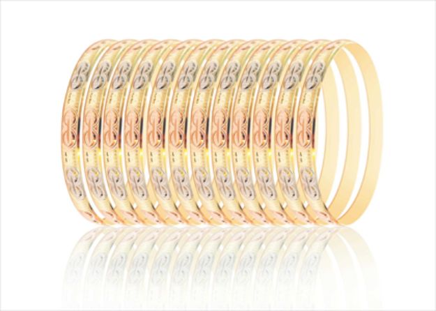 Three Tone Plated 6MM Bangles