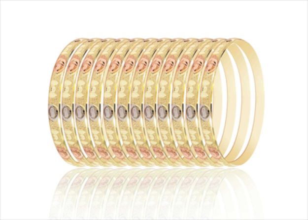 Three Tone Plated 6MM  Bangles