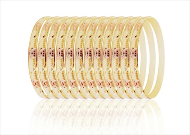 Three Tone Plated 6MM Bangles
