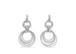 Rhodium Plated CZ Studded Twisted Dangle Earring