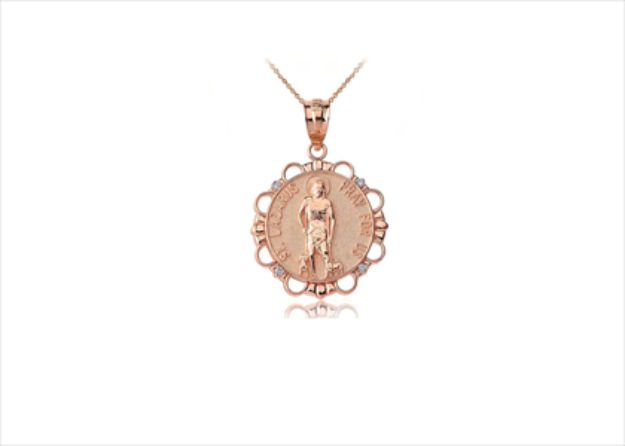 CZ Studded St Lazarus Pendant