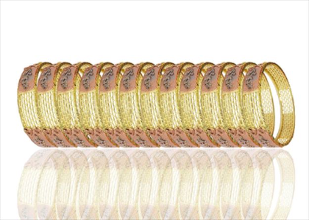 Three Tone Plated Gallery Bangles