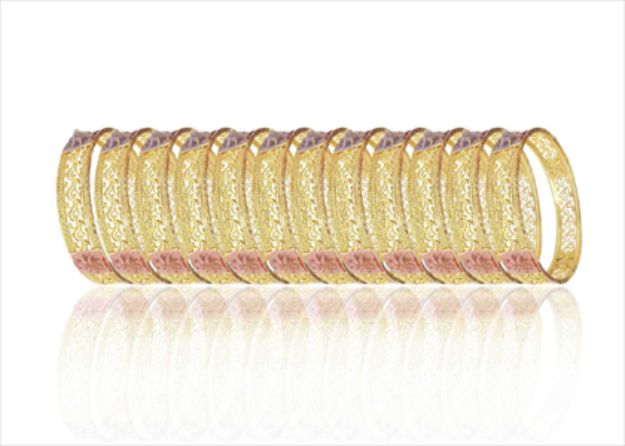 Three Tone Plated Gallery Bangles