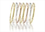 Three Tone Plated CZ Studded 7 Days Semanario Bangles