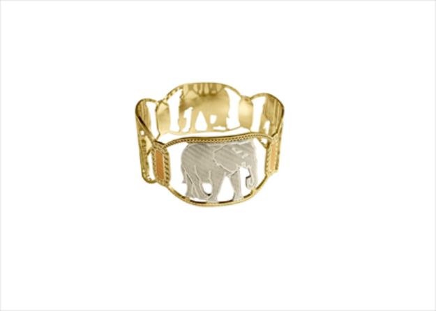 Elephant CNC Bangle with Two Tone Plated