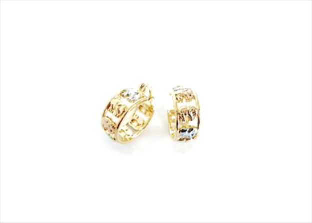 Three Tone Plated Elephant Earring