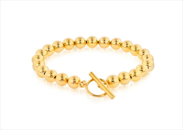 Gold Plated Toggle Beaded Bracelet