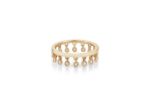 CZ Studded Gold Plated Dangle Charm Ring