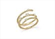 Gold Plated Adjustable CZ Studded Beaded Stack Ring